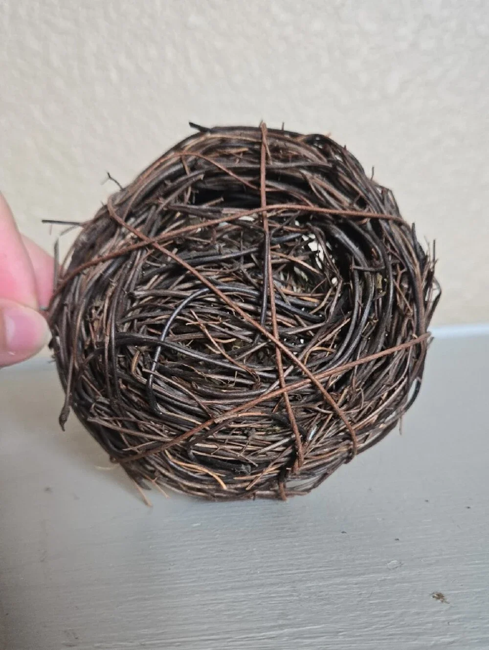 Decorative Bird Nest with Speckled Eggs - Brown and White Home Accent